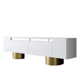 Hanah Home Bohem Soporte para TV Blanco y Dorado